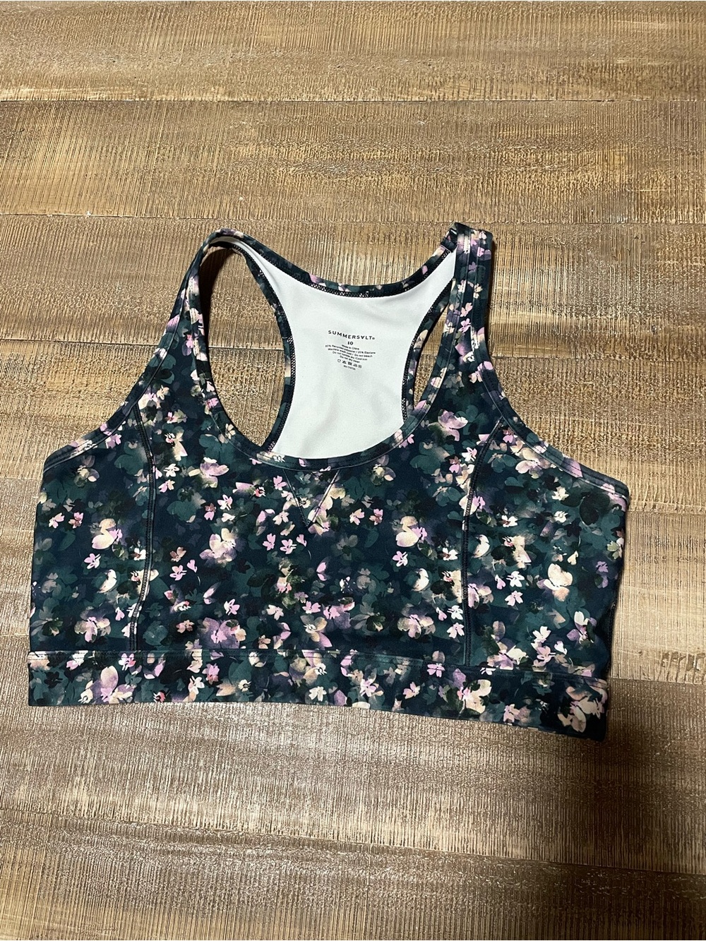 summersalt Dark Floral Racerback Sports Bra